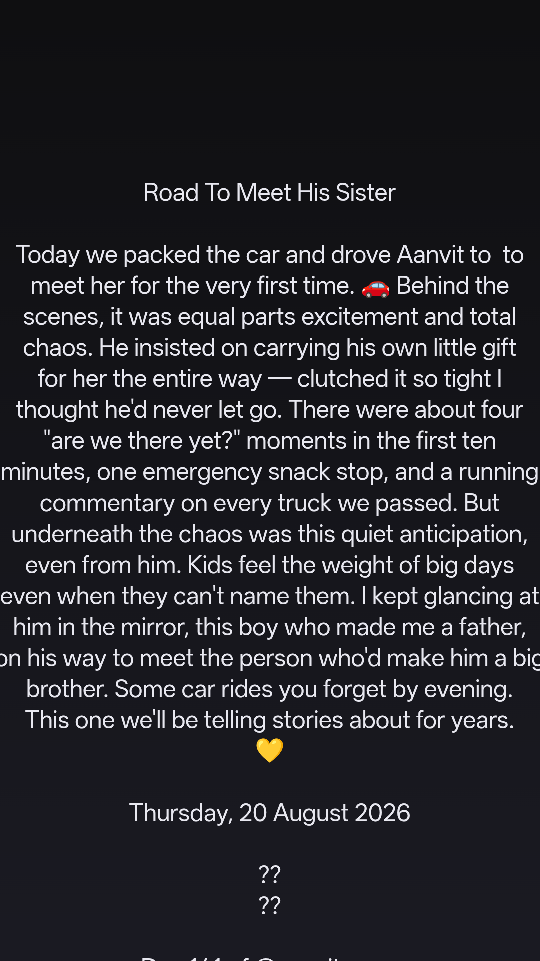 Road To Meet His Sister